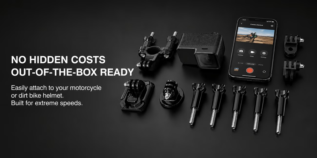 4K Mini Action Camera, Lightweight Thumb-Sized Design for Cycling, Helmet And Chest Mounts, UHD Sensor, 6-Axis Gyro Stabilizatio